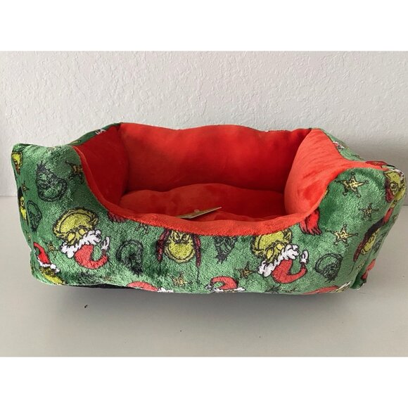 Dr. Seuss The Grinch Dog Cat Pet Cozy Cuddler Bed Christmas 20” X 16” X 8” NEW - Picture 1 of 15